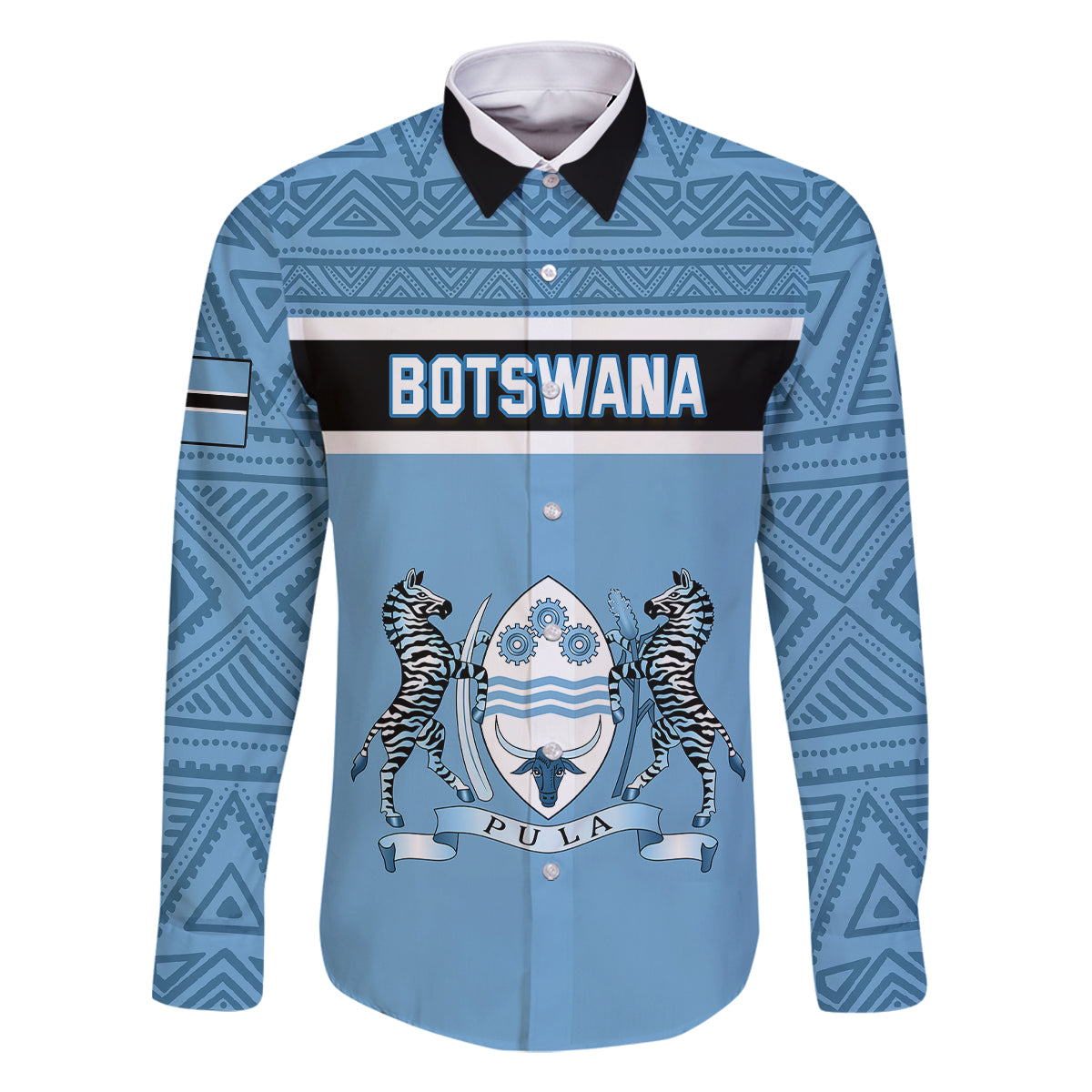 Botswana Family Matching Off Shoulder Short Dress and Hawaiian Shirt Tswana Pula African Pattern - Wonder Print Shop
