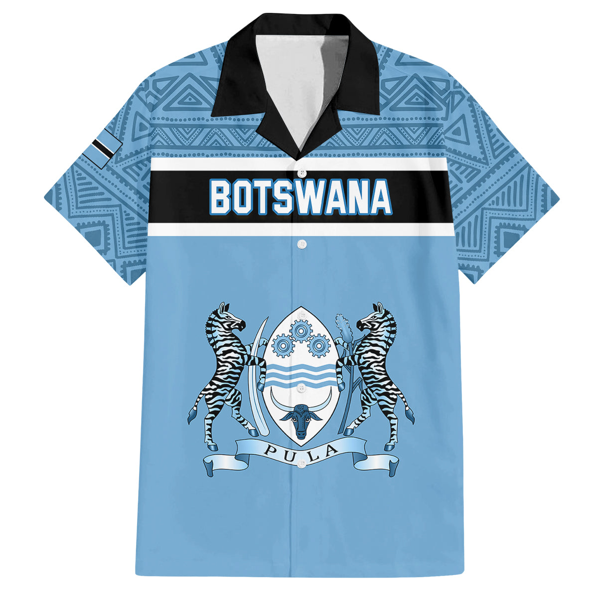 Botswana Kid Hawaiian Shirt Tswana Pula African Pattern - Wonder Print Shop