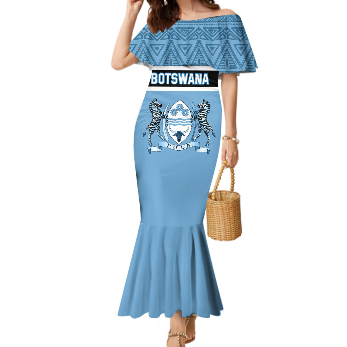 Botswana Mermaid Dress Tswana Pula African Pattern - Wonder Print Shop