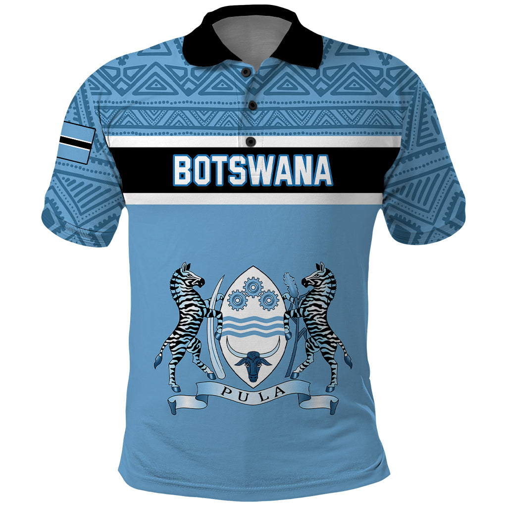 Botswana Polo Shirt Tswana Pula African Pattern - Wonder Print Shop