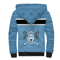 Botswana Sherpa Hoodie Tswana Pula African Pattern - Wonder Print Shop