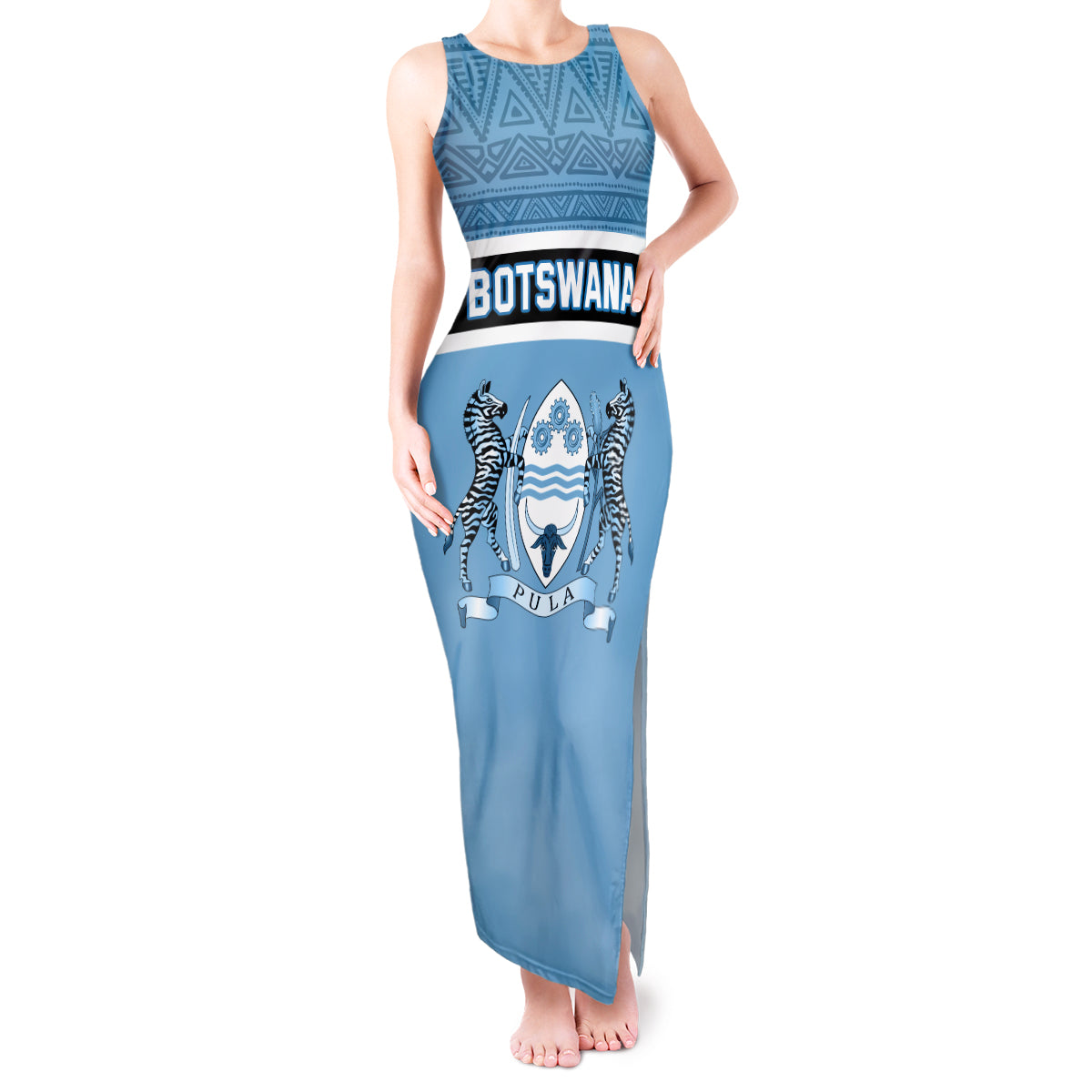 Botswana Tank Maxi Dress Tswana Pula African Pattern - Wonder Print Shop