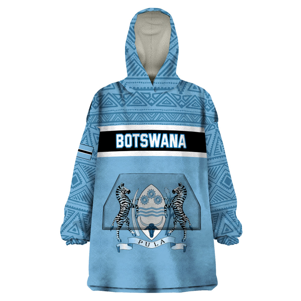 Botswana Wearable Blanket Hoodie Tswana Pula African Pattern - Wonder Print Shop
