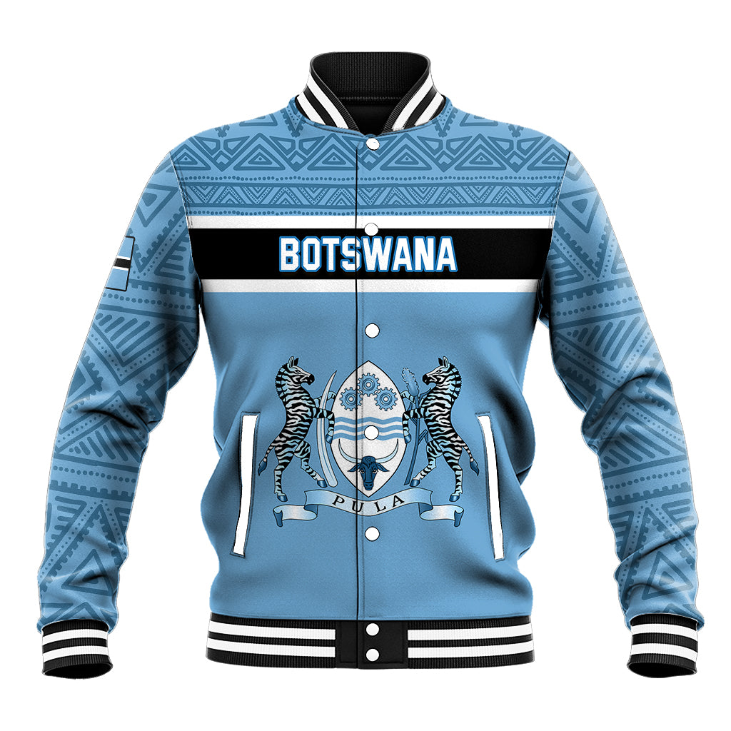 Personalised Botswana Baseball Jacket Tswana Pula African Pattern - Wonder Print Shop