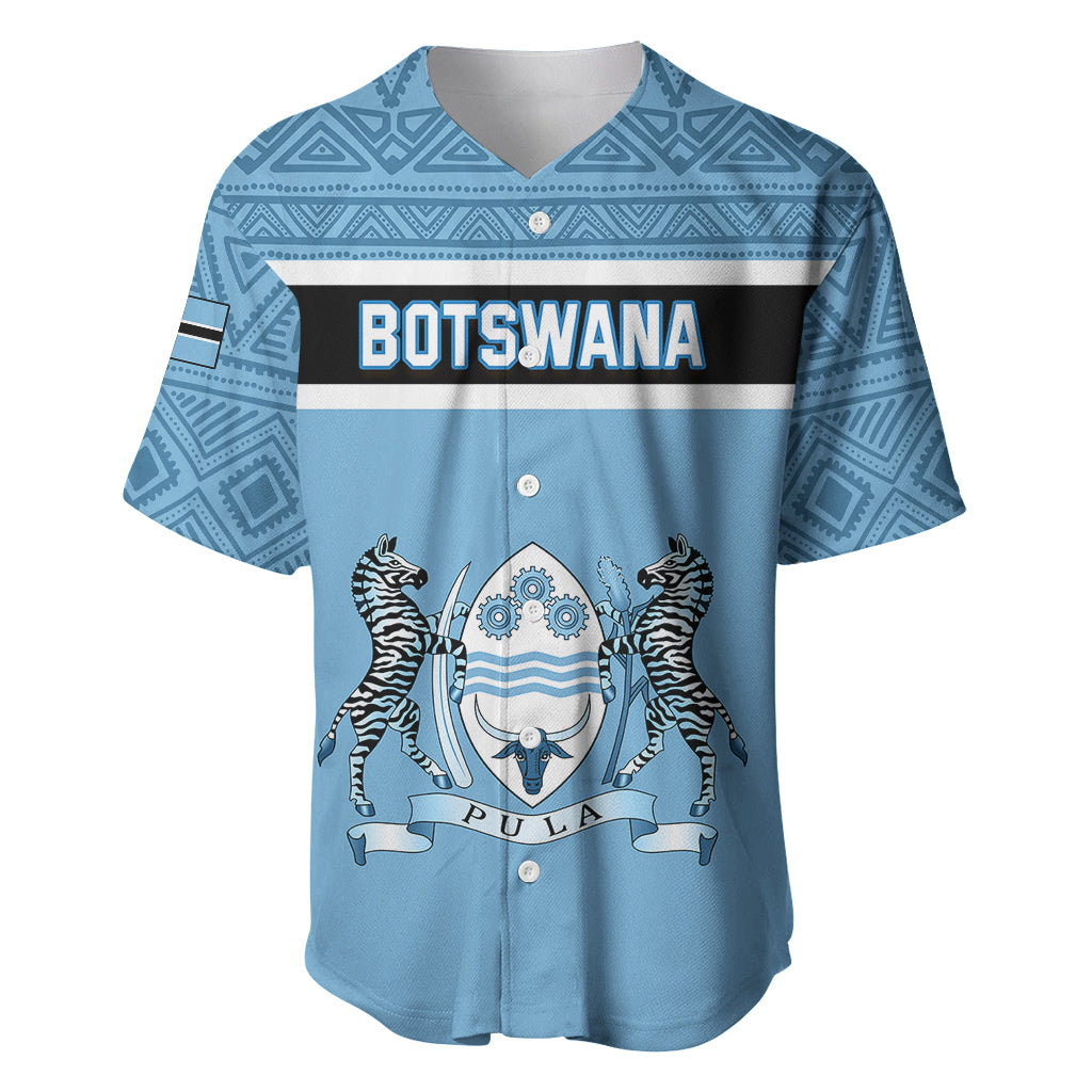 Personalised Botswana Baseball Jersey Tswana Pula African Pattern - Wonder Print Shop