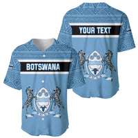 Personalised Botswana Baseball Jersey Tswana Pula African Pattern - Wonder Print Shop