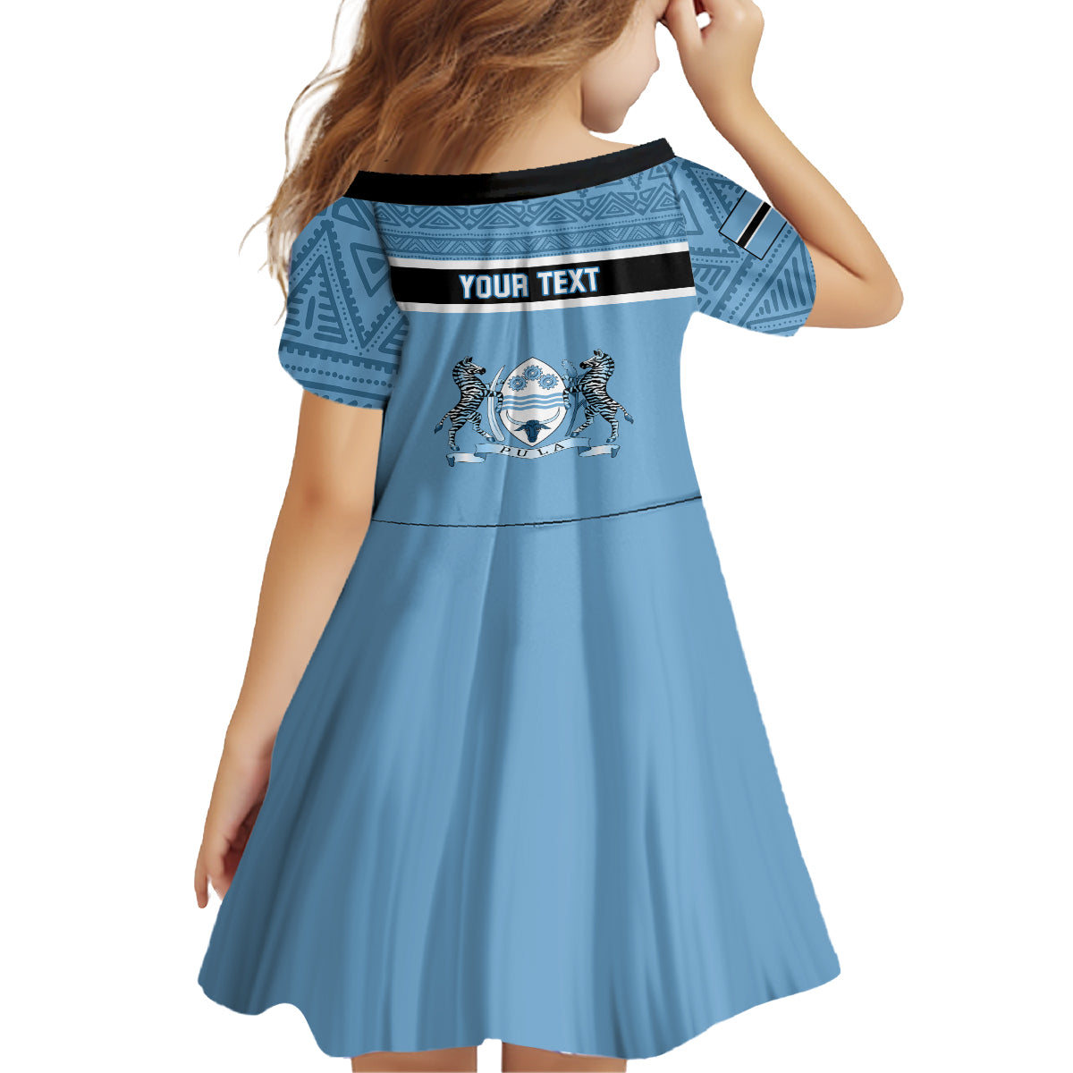 Personalised Botswana Family Matching Off Shoulder Short Dress and Hawaiian Shirt Tswana Pula African Pattern - Wonder Print Shop