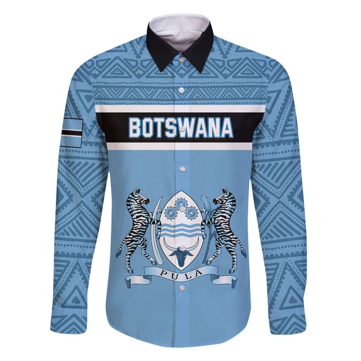Personalised Botswana Family Matching Puletasi Dress and Hawaiian Shirt Tswana Pula African Pattern - Wonder Print Shop