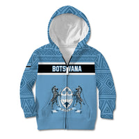 Personalised Botswana Kid Hoodie Tswana Pula African Pattern - Wonder Print Shop
