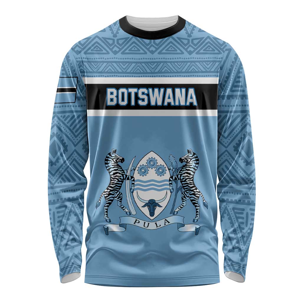 Personalised Botswana Long Sleeve Shirt Tswana Pula African Pattern LT01