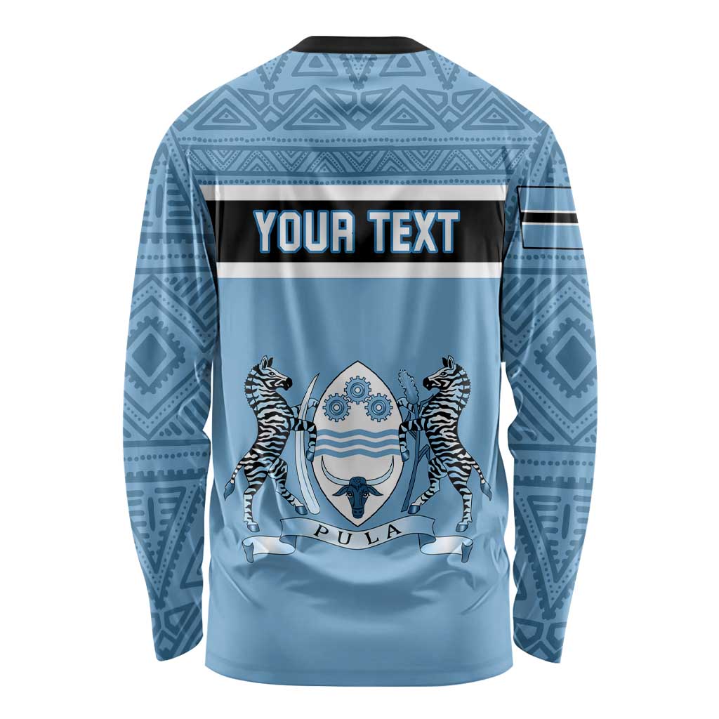 Personalised Botswana Long Sleeve Shirt Tswana Pula African Pattern LT01