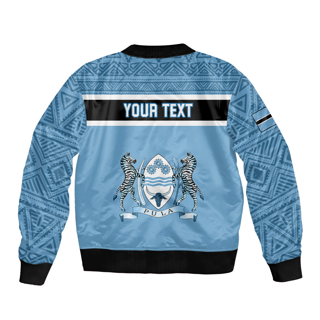 Personalised Botswana Sleeve Zip Bomber Jacket Tswana Pula African Pattern - Wonder Print Shop