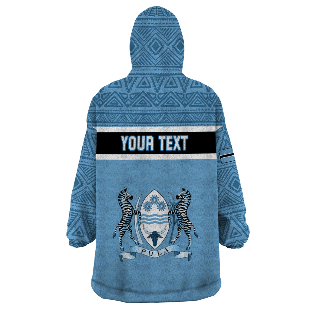 Personalised Botswana Wearable Blanket Hoodie Tswana Pula African Pattern - Wonder Print Shop