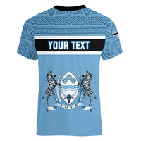 Personalised Botswana Women V Neck T Shirt Tswana Pula African Pattern - Wonder Print Shop