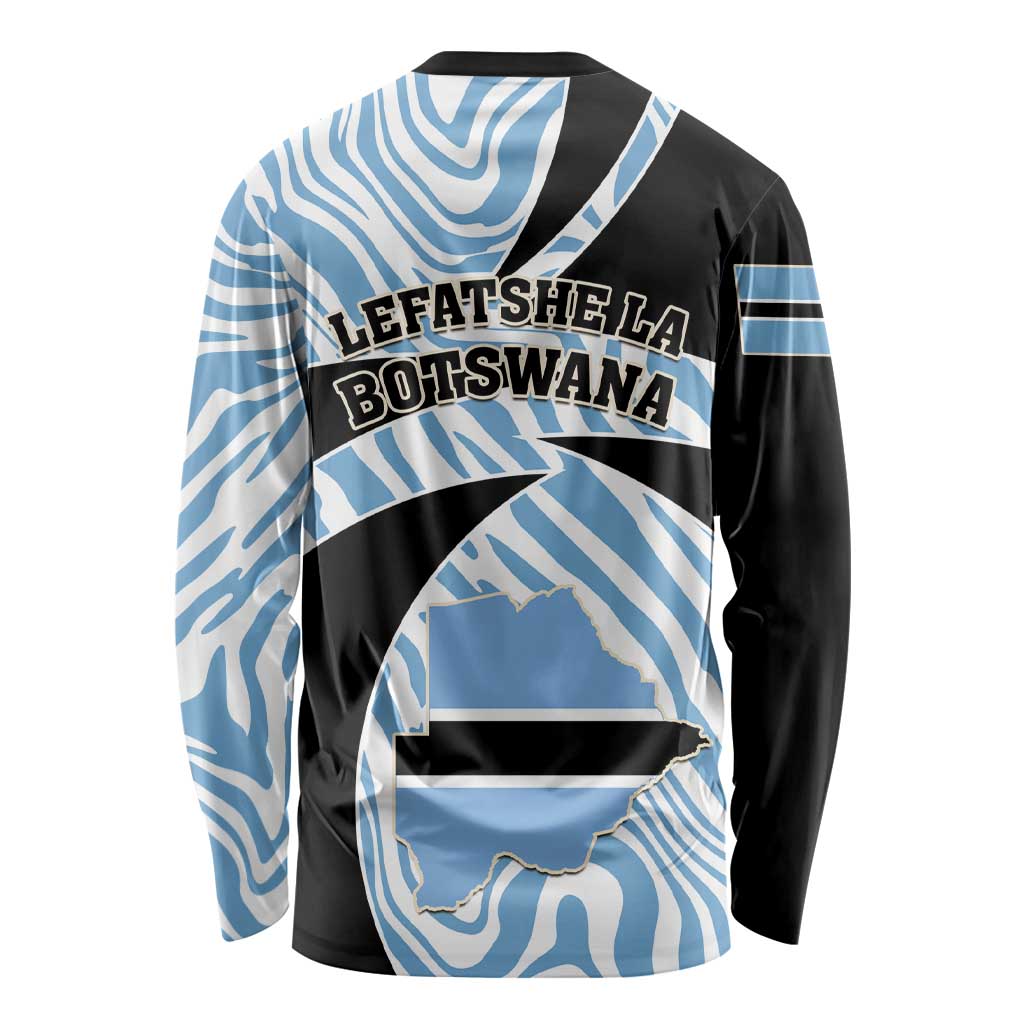 Botswana Independence Day Long Sleeve Shirt Lefatshe la Botswana Zebra Pattern LT01
