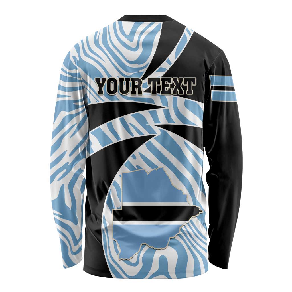 Personalised Botswana Independence Day Long Sleeve Shirt Lefatshe la Botswana Zebra Pattern LT01