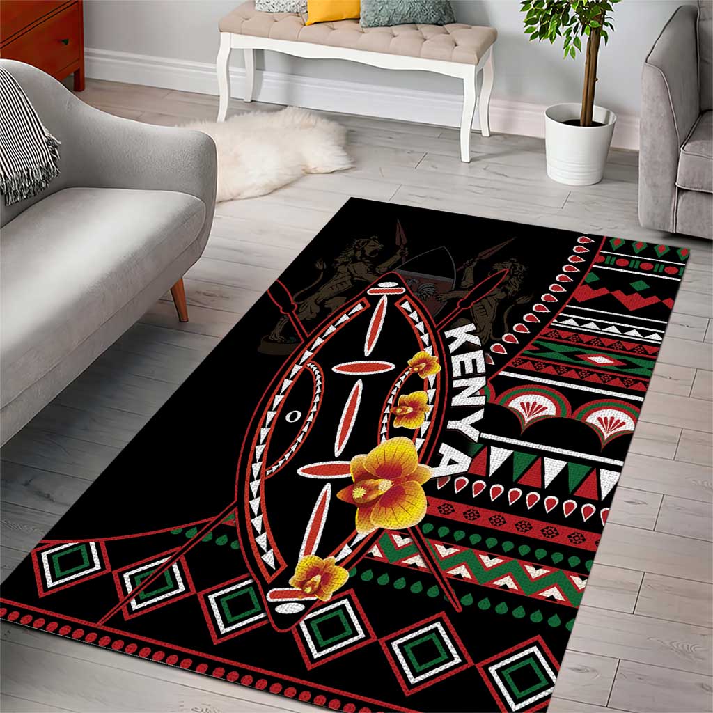 Kenya Area Rug Jamhuri ya Kenya Shield - Wonder Print Shop