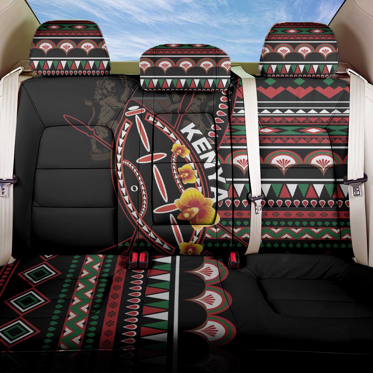 Kenya Back Car Seat Cover Jamhuri ya Kenya Shield - Wonder Print Shop