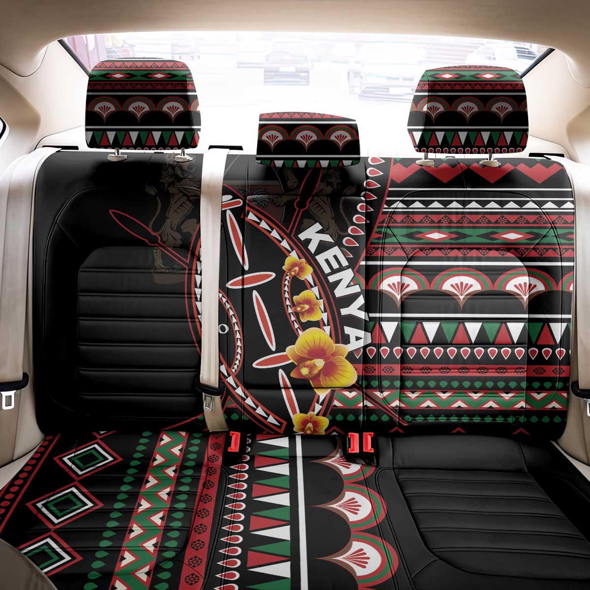 Kenya Back Car Seat Cover Jamhuri ya Kenya Shield - Wonder Print Shop