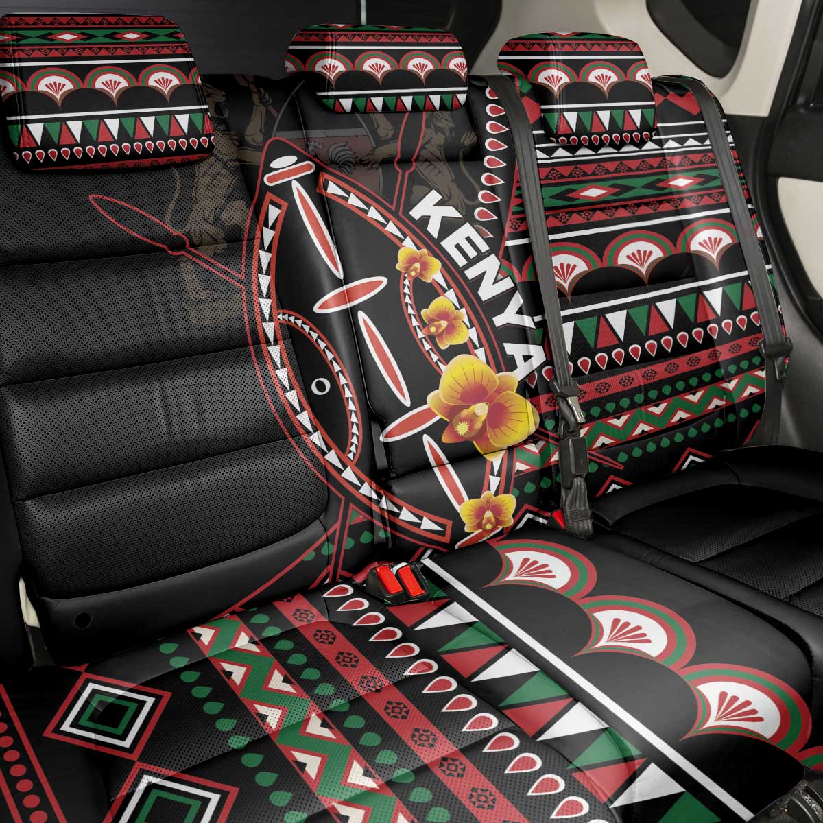 Kenya Back Car Seat Cover Jamhuri ya Kenya Shield - Wonder Print Shop