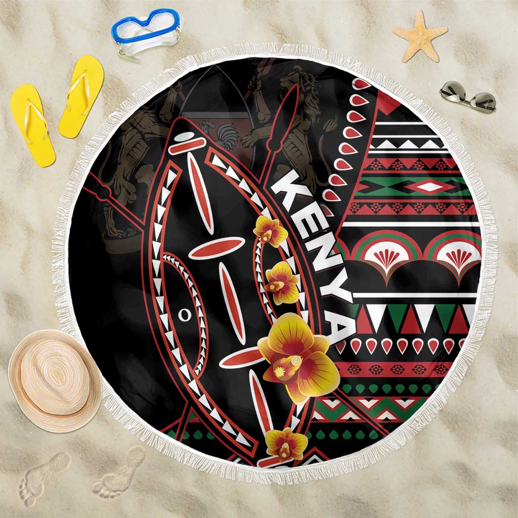 Kenya Beach Blanket Jamhuri ya Kenya Shield - Wonder Print Shop