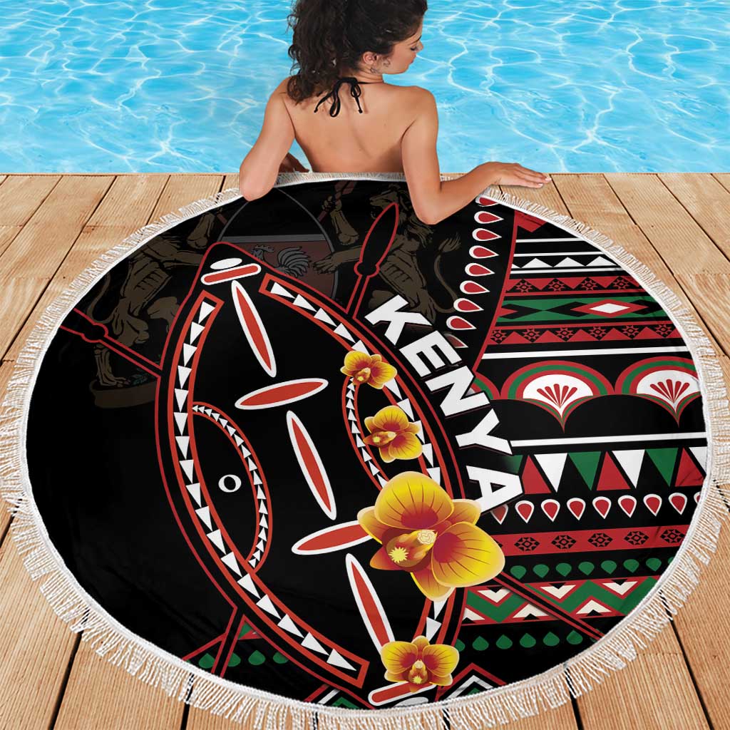 Kenya Beach Blanket Jamhuri ya Kenya Shield - Wonder Print Shop