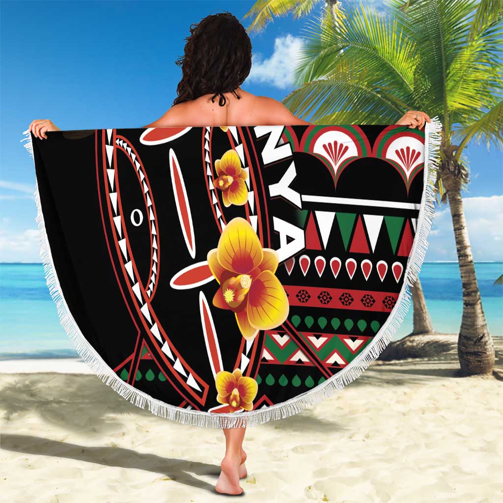 Kenya Beach Blanket Jamhuri ya Kenya Shield - Wonder Print Shop