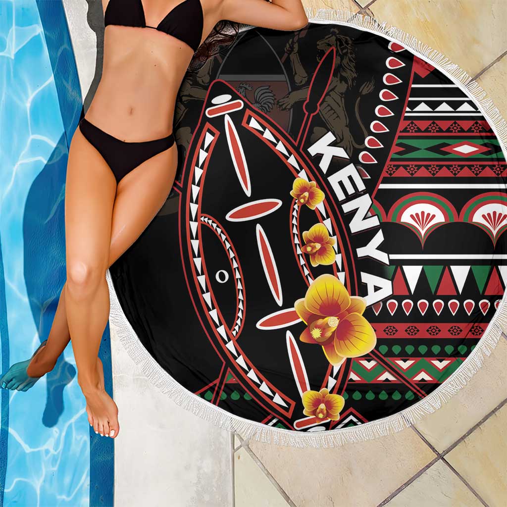 Kenya Beach Blanket Jamhuri ya Kenya Shield - Wonder Print Shop