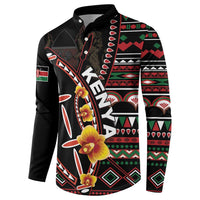 Personalized Kenya Button Sweatshirt Jamhuri ya Kenya Shield - Wonder Print Shop