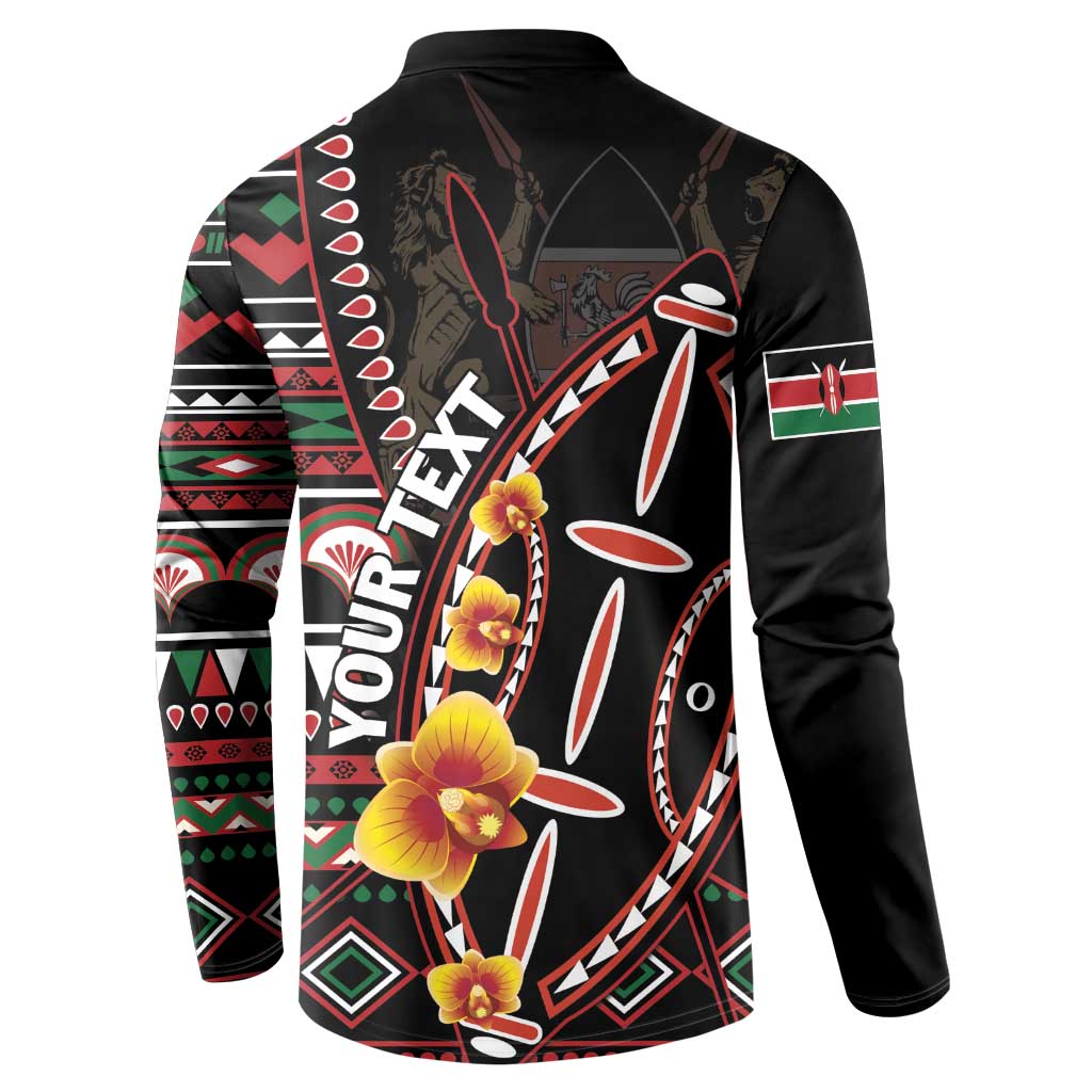 Personalized Kenya Button Sweatshirt Jamhuri ya Kenya Shield - Wonder Print Shop