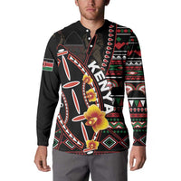 Personalized Kenya Button Sweatshirt Jamhuri ya Kenya Shield - Wonder Print Shop