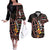 Personalized Kenya Couples Matching Off The Shoulder Long Sleeve Dress and Hawaiian Shirt Jamhuri ya Kenya Shield - Wonder Print Shop