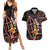 Personalized Kenya Couples Matching Summer Maxi Dress and Hawaiian Shirt Jamhuri ya Kenya Shield - Wonder Print Shop
