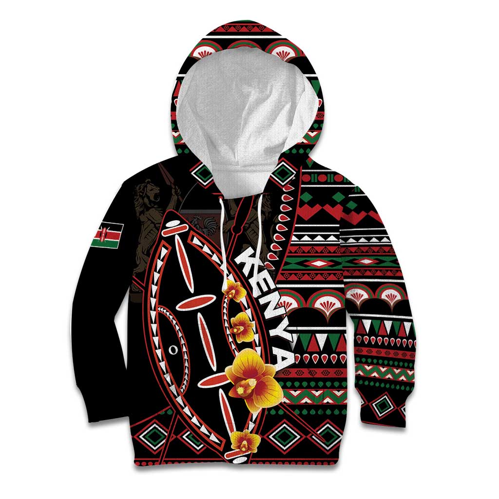 Personalized Kenya Kid Hoodie Jamhuri ya Kenya Shield - Wonder Print Shop