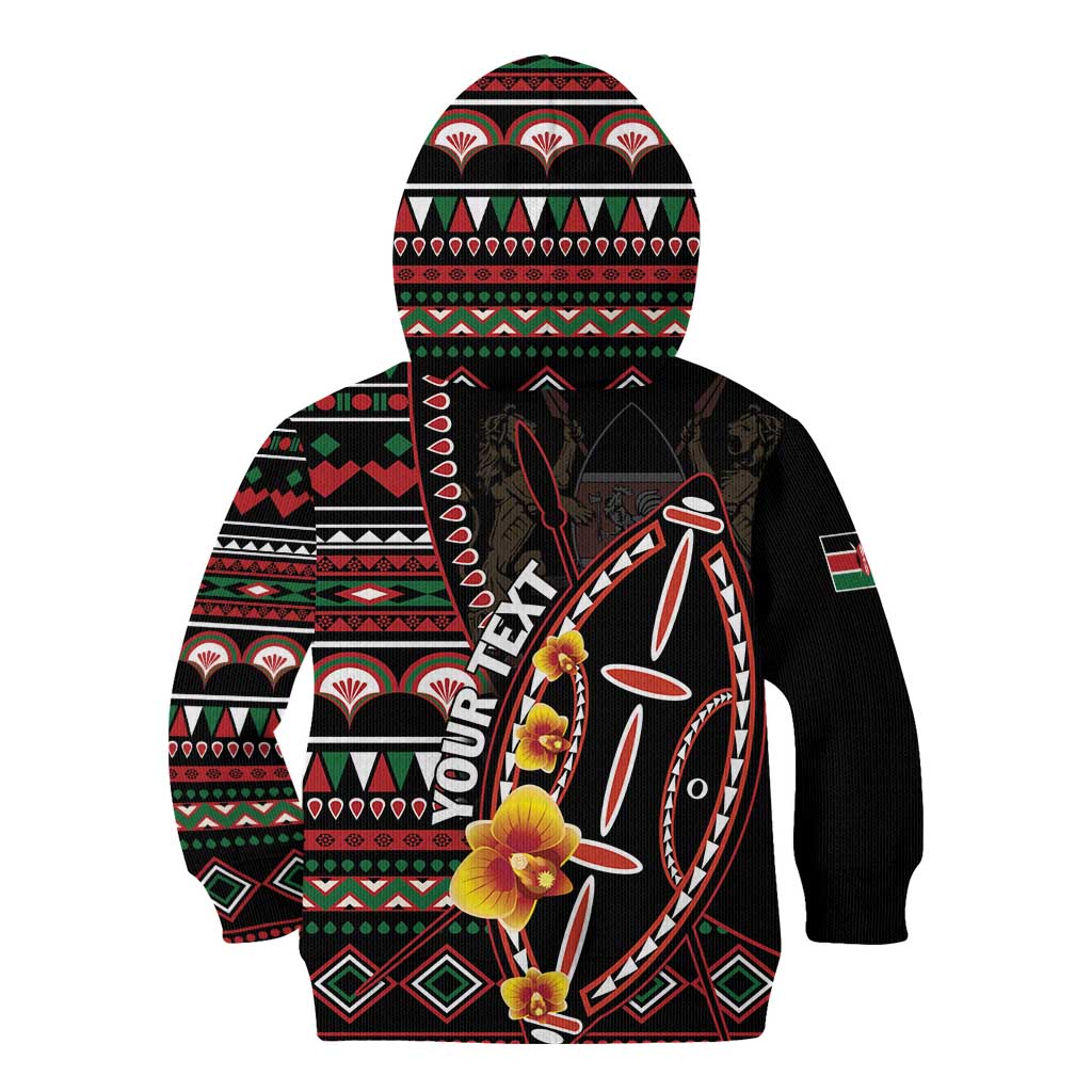 Personalized Kenya Kid Hoodie Jamhuri ya Kenya Shield - Wonder Print Shop