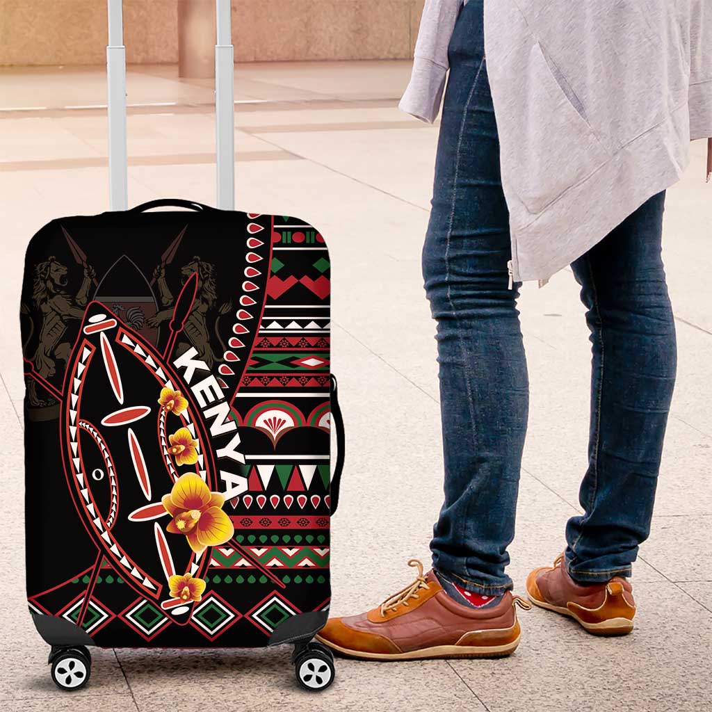 Kenya Luggage Cover Jamhuri ya Kenya Shield - Wonder Print Shop