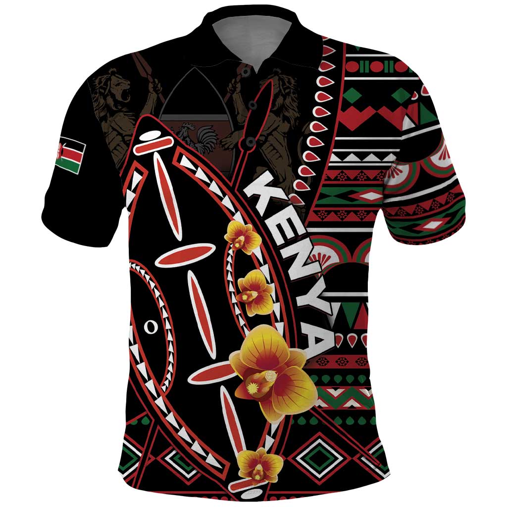 Personalized Kenya Polo Shirt Jamhuri ya Kenya Shield - Wonder Print Shop