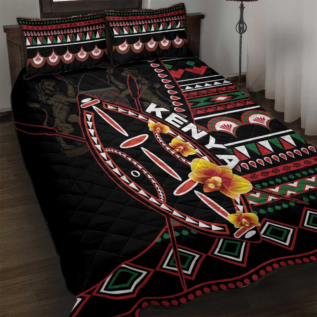 Kenya Quilt Bed Set Jamhuri ya Kenya Shield - Wonder Print Shop