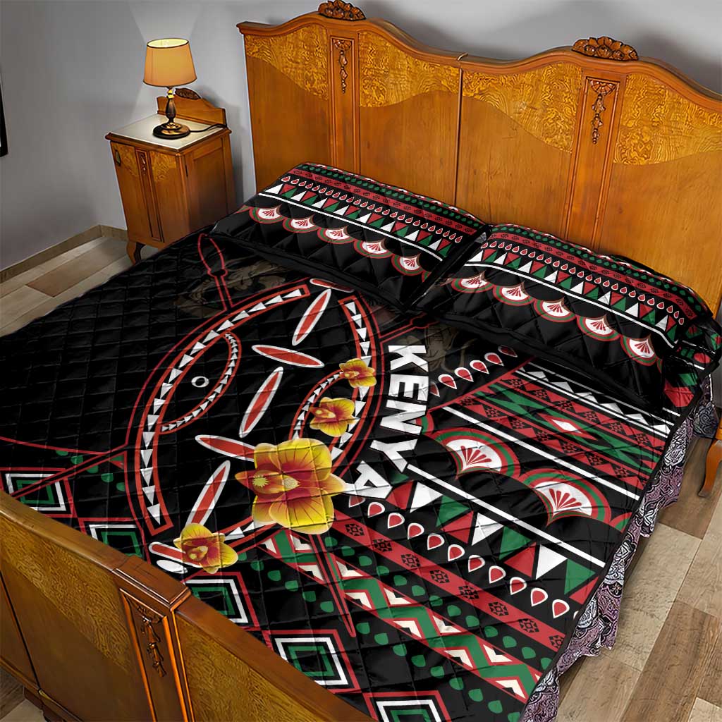 Kenya Quilt Bed Set Jamhuri ya Kenya Shield - Wonder Print Shop