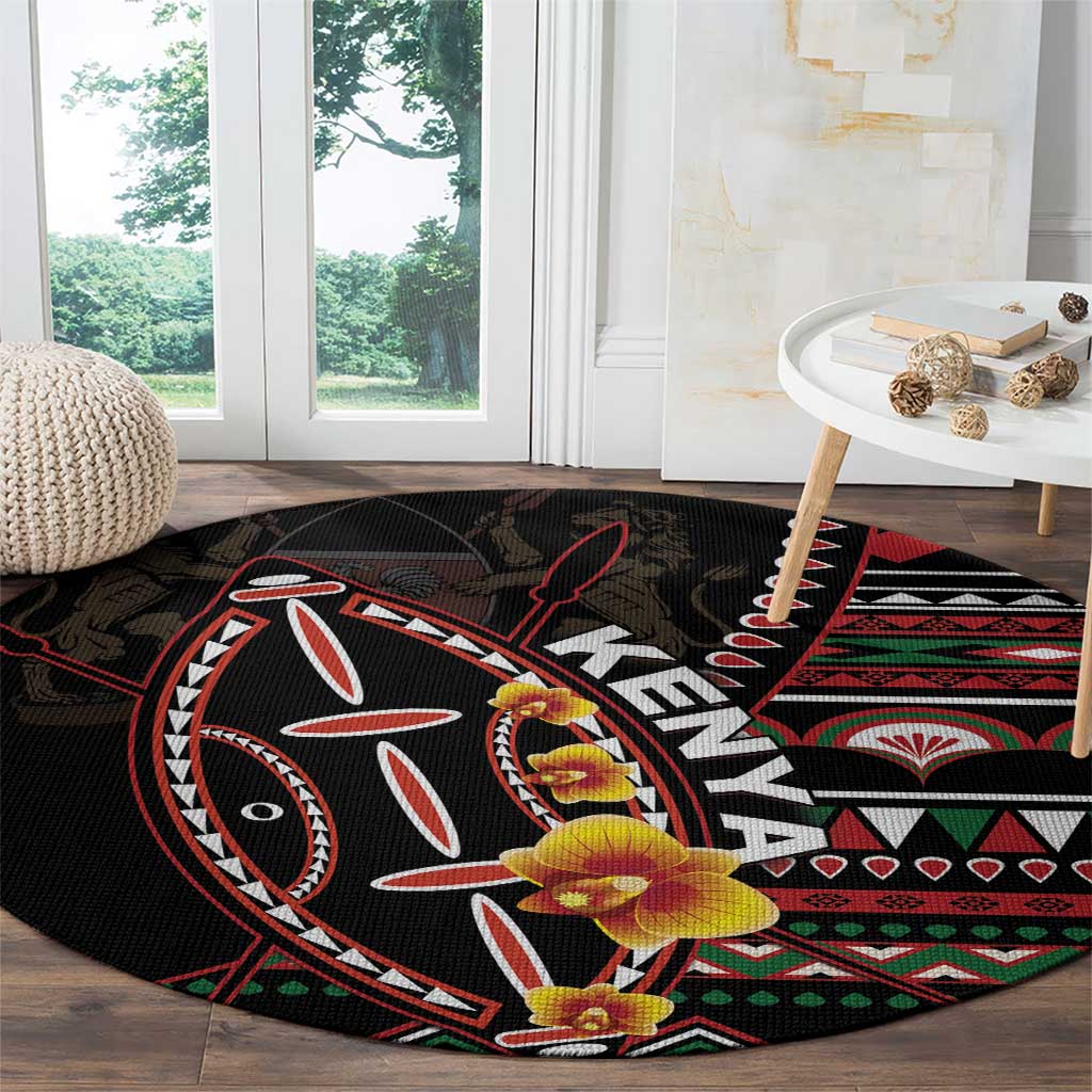 Kenya Round Carpet Jamhuri ya Kenya Shield