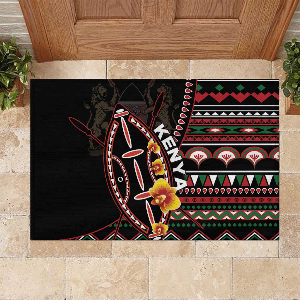 Kenya Rubber Doormat Jamhuri ya Kenya Shield - Wonder Print Shop