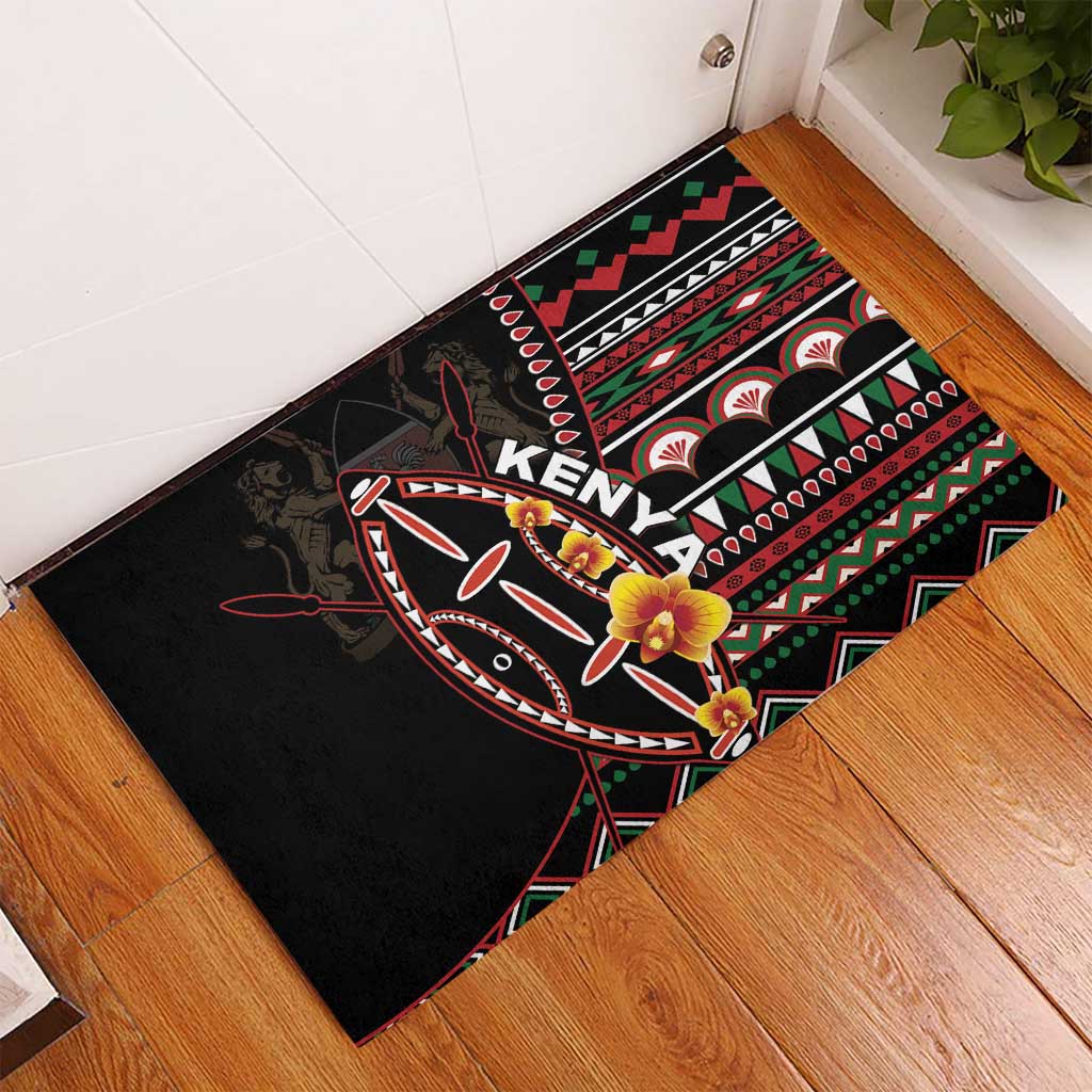 Kenya Rubber Doormat Jamhuri ya Kenya Shield - Wonder Print Shop