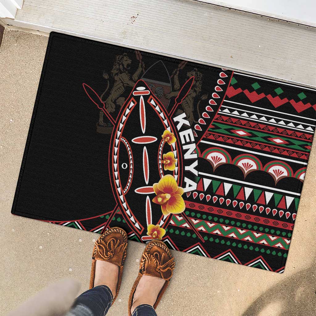 Kenya Rubber Doormat Jamhuri ya Kenya Shield - Wonder Print Shop
