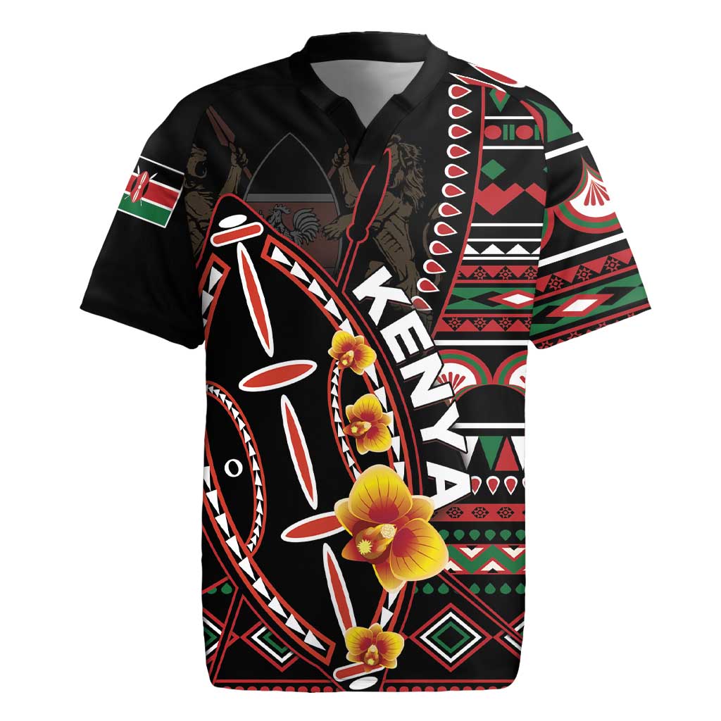 Personalized Kenya Rugby Jersey Jamhuri ya Kenya Shield - Wonder Print Shop