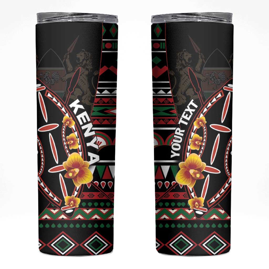 Personalized Kenya Skinny Tumbler Jamhuri ya Kenya Shield - Wonder Print Shop