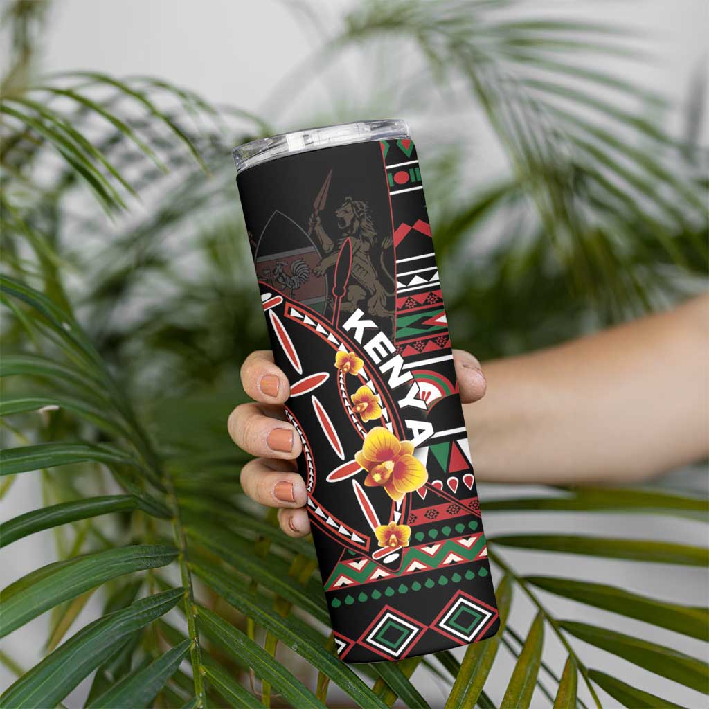 Personalized Kenya Skinny Tumbler Jamhuri ya Kenya Shield - Wonder Print Shop