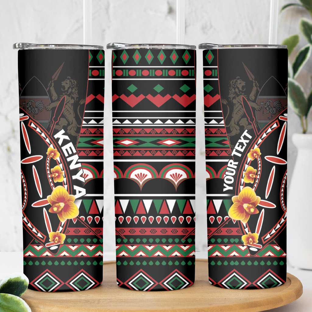 Personalized Kenya Skinny Tumbler Jamhuri ya Kenya Shield - Wonder Print Shop