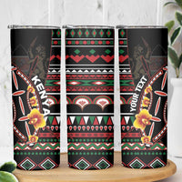 Personalized Kenya Skinny Tumbler Jamhuri ya Kenya Shield - Wonder Print Shop