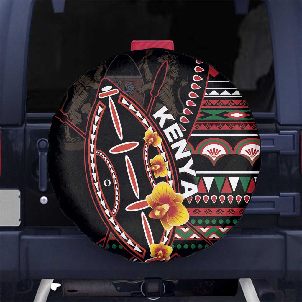 Kenya Spare Tire Cover Jamhuri ya Kenya Shield - Wonder Print Shop