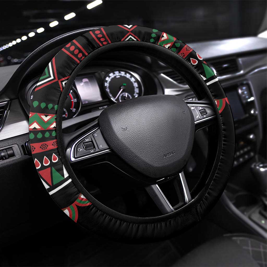 Kenya Steering Wheel Cover Jamhuri ya Kenya Shield - Wonder Print Shop